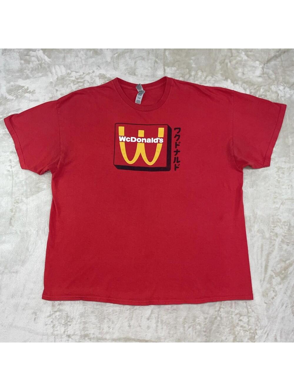 WcDonalds Anime T-Shirt Men's 2XL Red Authentic Graphic Crew Neck McDonald’s